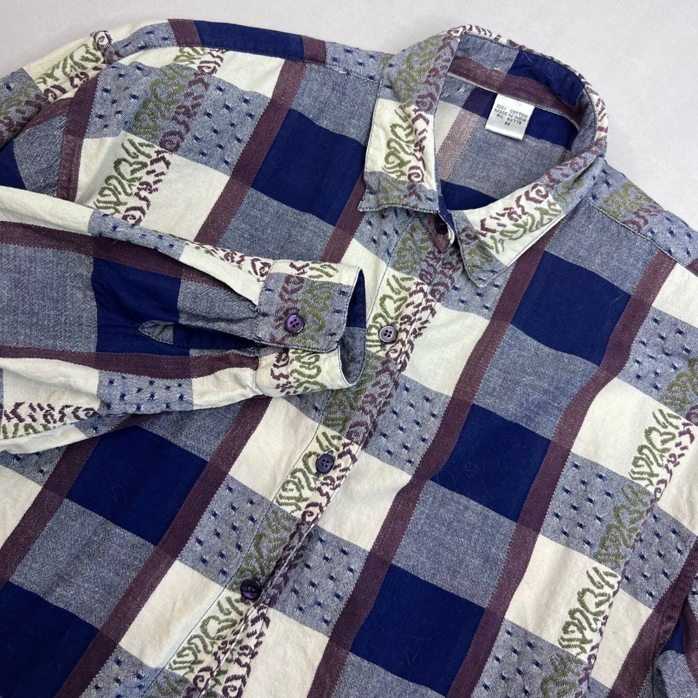 Vintage Womens Plaid Button Shirt | Size M | Grandma